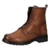Mustang Leder-Boots In Hellbraun