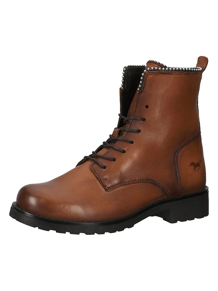 Mustang Leder-Boots In Hellbraun 1 Mustang Leder-Boots In Hellbraun