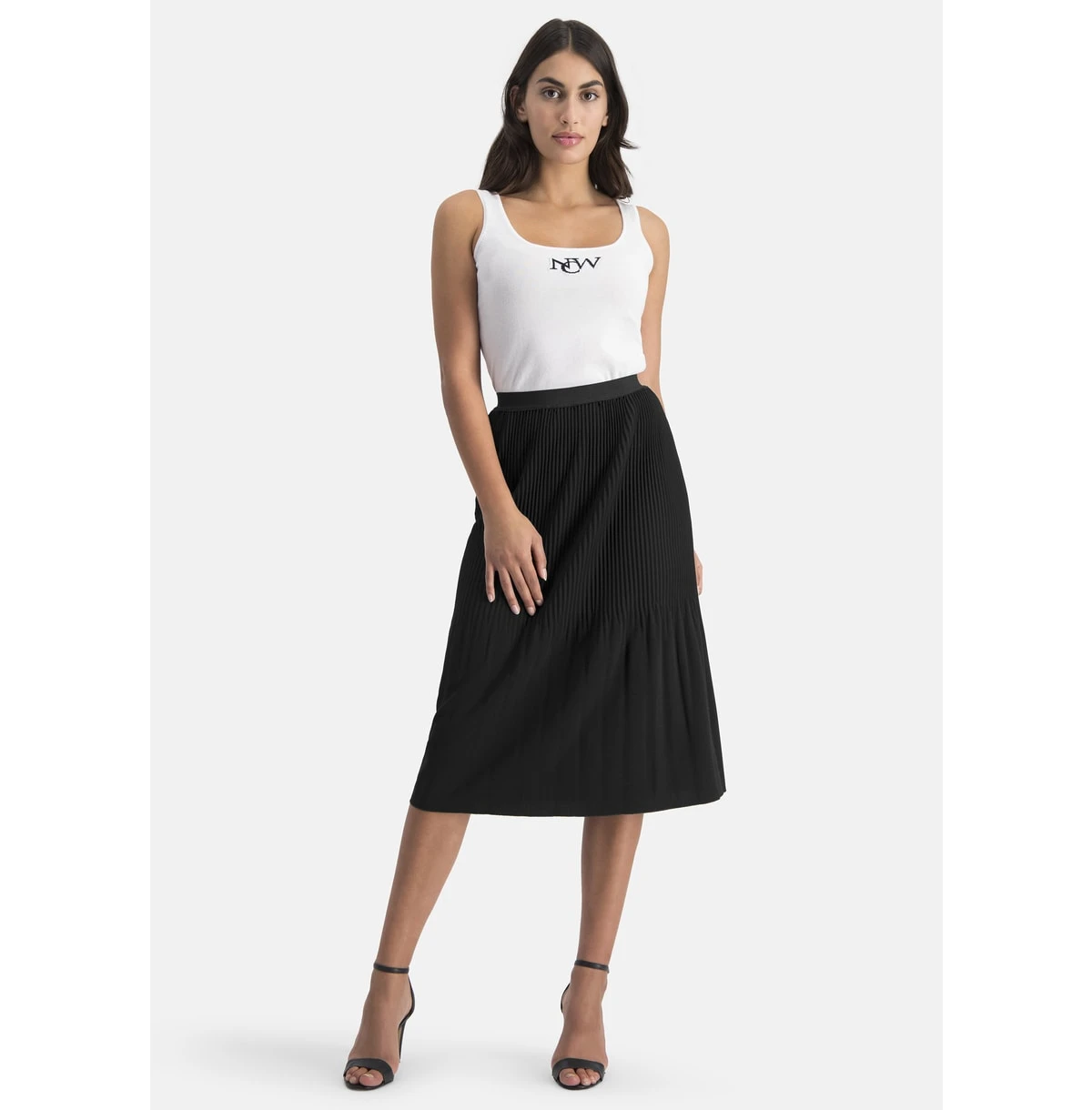 Rock Rock In Unifarbenem Crêpe - GLINO In BLACK 1 Rock Rock In Unifarbenem Crêpe - GLINO In BLACK