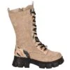 Leder-Boots In Beige/ Bunt