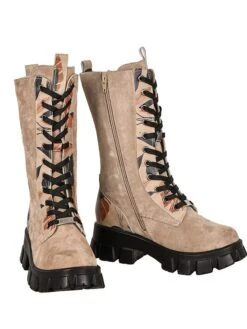 Leder-Boots In Beige/ Bunt 7 Leder-Boots In Beige/ Bunt -Modebe Kleidungs Geschäft noosy leder boots in beige bunt 2
