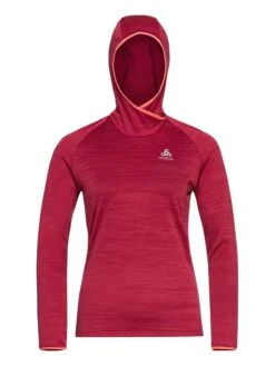 Odlo Fleecepullover "Run Easy Warm" In Rot -Modebe Kleidungs Geschäft odlo fleecepullover run easy warm in rot 2