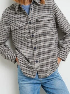 OPUS Hemdjacke "Jusina" In Schwarz/ Creme -Modebe Kleidungs Geschäft opus hemdjacke jusina in schwarz creme 3