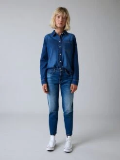 OPUS Jeans "Liandra" - Tapered Fit - In Blau -Modebe Kleidungs Geschäft opus jeans liandra tapered fit in blau 2