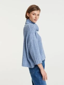 OPUS Rollkragenpullover "Purmino" In Hellblau -Modebe Kleidungs Geschäft opus rollkragenpullover purmino in hellblau 2