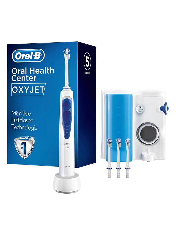 Oral B 5tlg. Mundduschen-Set "Oral-B OxyJet" In Weiß/ Blau 8 Oral B 5tlg. Mundduschen-Set "Oral-B OxyJet" In Weiß/ Blau – Bild 8
