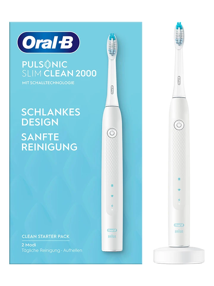 Oral B Schallzahnbürste "Pulsonic Slim Clean 2000" In Weiß 1 Oral B Schallzahnbürste "Pulsonic Slim Clean 2000" In Weiß