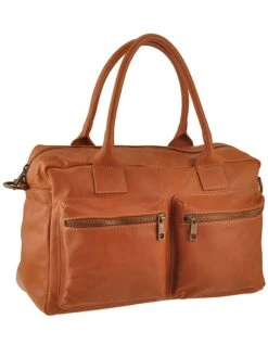 Leder-Henkeltasche "Starna" In Cognac - (B)34 X (H)26 X (T)14 Cm