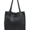 Leder-Schultertasche "Ortega" In Schwarz - (B)33 X (H)38 X (T)15 Cm