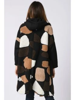 Cardigan "Audrey" In Hellbraun/ Schwarz -Modebe Kleidungs Geschäft plus size company cardigan audrey in hellbraun schwarz 2