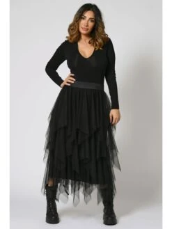 Rock "Idelia" In Schwarz -Modebe Kleidungs Geschäft plus size company rock idelia in schwarz 4