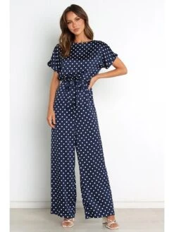 Modebe Kleidungs Geschäft -Modebe Kleidungs Geschäft pretty summer jumpsuit in dunkelblau weiss 1