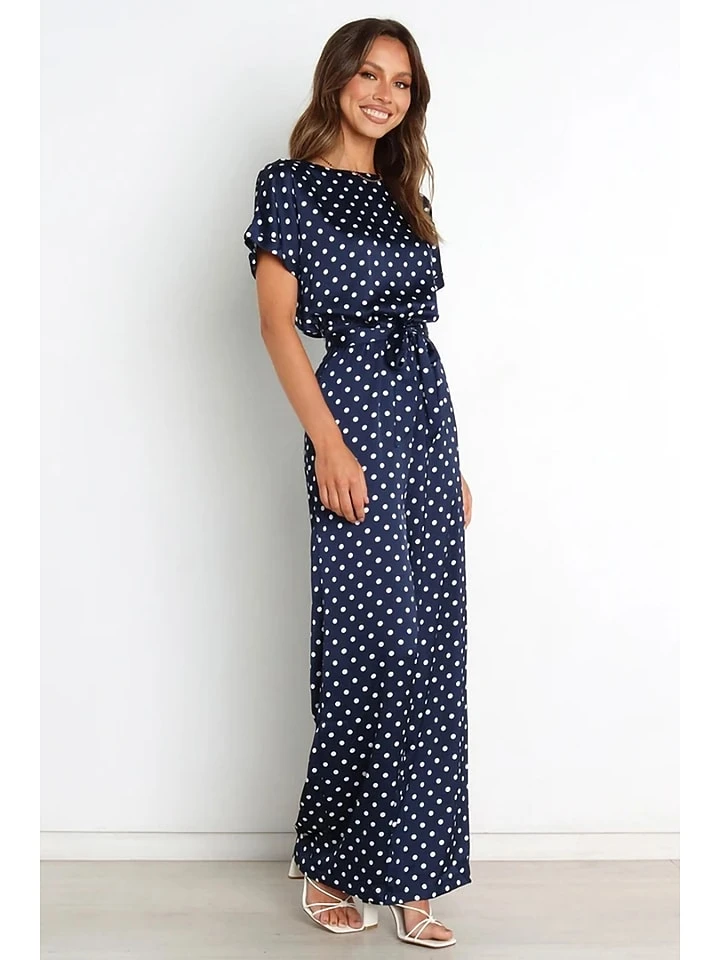 Jumpsuit In Dunkelblau/ Weiß 3 Jumpsuit In Dunkelblau/ Weiß – Bild 3