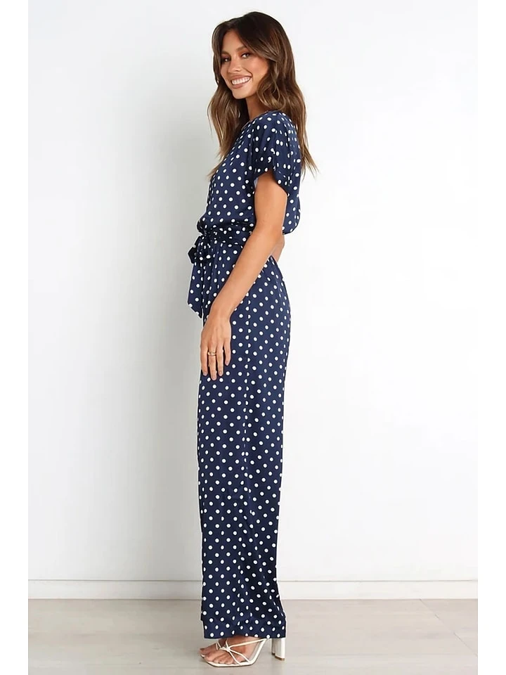 Jumpsuit In Dunkelblau/ Weiß 5 Jumpsuit In Dunkelblau/ Weiß – Bild 5