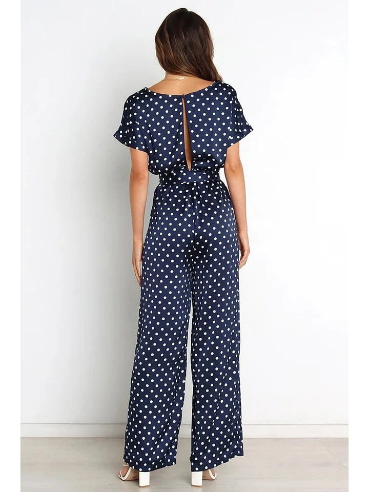 Jumpsuit In Dunkelblau/ Weiß 6 Jumpsuit In Dunkelblau/ Weiß – Bild 6