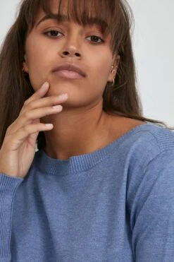 Strickpullover In Blau -Modebe Kleidungs Geschäft pulz jeans strickpullover in blau 3