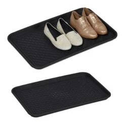 2x Schuhabtropfschale In Schwarz -Modebe Kleidungs Geschäft relaxdays 2x schuhabtropfschale in schwarz 7