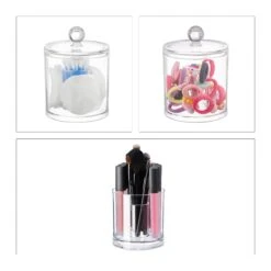 3er-Set: Wattestäbchen Aufbewahrung In Transparent -Modebe Kleidungs Geschäft relaxdays 3er set wattestabchen aufbewahrung in transparent 2