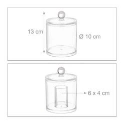 3er-Set: Wattestäbchen Aufbewahrung In Transparent -Modebe Kleidungs Geschäft relaxdays 3er set wattestabchen aufbewahrung in transparent 3