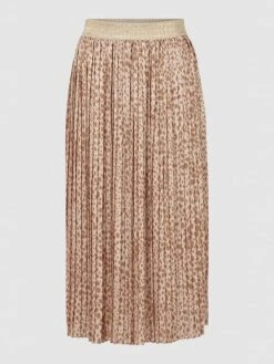 Rich&royal Plisseerock In Beige/ Hellbraun