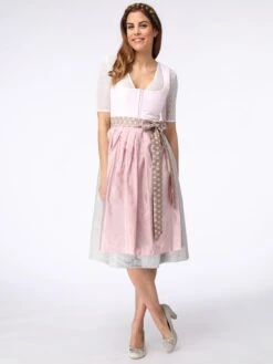 Dirndl In Rosé/ Hellgrau