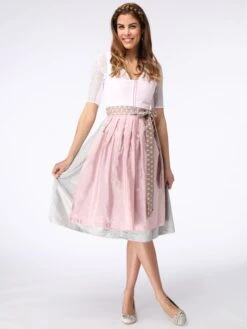 Dirndl In Rosé/ Hellgrau -Modebe Kleidungs Geschäft schmuckstuck by alpenherz dirndl in rose hellgrau 4