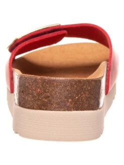 Scholl Pantoletten "Monterey Mule" In Rot -Modebe Kleidungs Geschäft scholl pantoletten monterey mule in rot 2