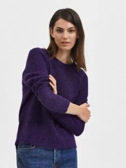 Selected Femme Pullover "Lulu" In Lila -Modebe Kleidungs Geschäft selected femme pullover lulu in lila 3