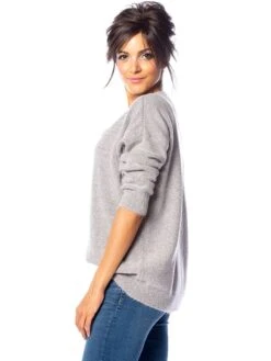 Modebe Kleidungs Geschäft -Modebe Kleidungs Geschäft so cachemire pullover alexia in hellgrau 1