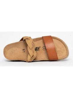 Pantoletten "Mariara" In Hellbraun -Modebe Kleidungs Geschäft sunbay pantoletten mariara in hellbraun 3