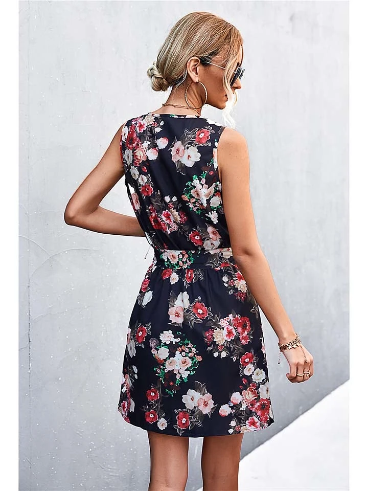 Kleid In Dunkelblau/ Rot 2 Kleid In Dunkelblau/ Rot – Bild 2