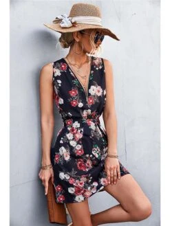 Kleid In Dunkelblau/ Rot 5 Kleid In Dunkelblau/ Rot -Modebe Kleidungs Geschäft tina kleid in dunkelblau rot 2