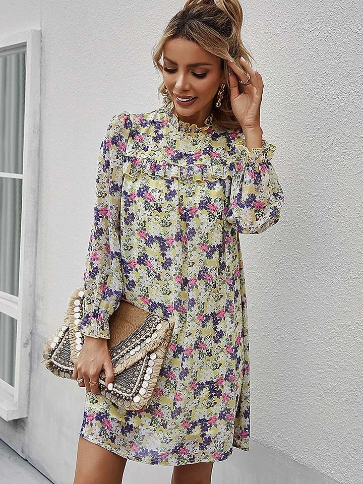 Kleid In Gelb/ Lila 1 Kleid In Gelb/ Lila