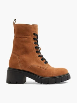 Tom Tailor Schnürstiefelette Braun