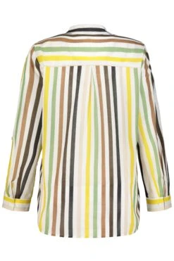 Ulla Popken Hemdbluse Mitstreifen Und Turn Up In Weiß -Modebe Kleidungs Geschäft ulla popken hemdbluse mitstreifen und turn up in weiss 2