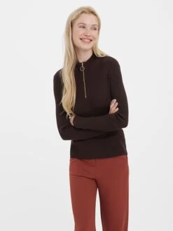 Vero Moda Longsleeve "Evie" In Dunkelbraun