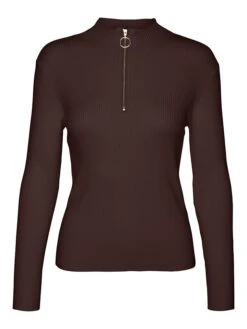 Vero Moda Longsleeve "Evie" In Dunkelbraun -Modebe Kleidungs Geschäft vero moda longsleeve evie in dunkelbraun 3