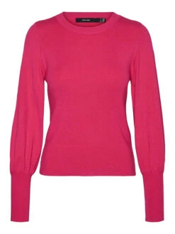 Vero Moda Pullover "Hollykarispuff" In Pink -Modebe Kleidungs Geschäft vero moda pullover hollykarispuff in pink 4