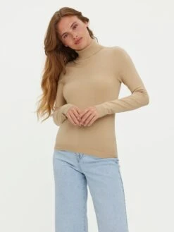 Modebe Kleidungs Geschäft -Modebe Kleidungs Geschäft vero moda rollkragenpullover happiness in beige 1