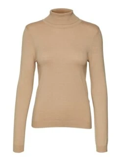 Modebe Kleidungs Geschäft 17 Vero Moda Rollkragenpullover "Happiness" In Beige