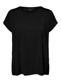 Vero Moda T-Shirts VMAVA PLAIN In Schwarz