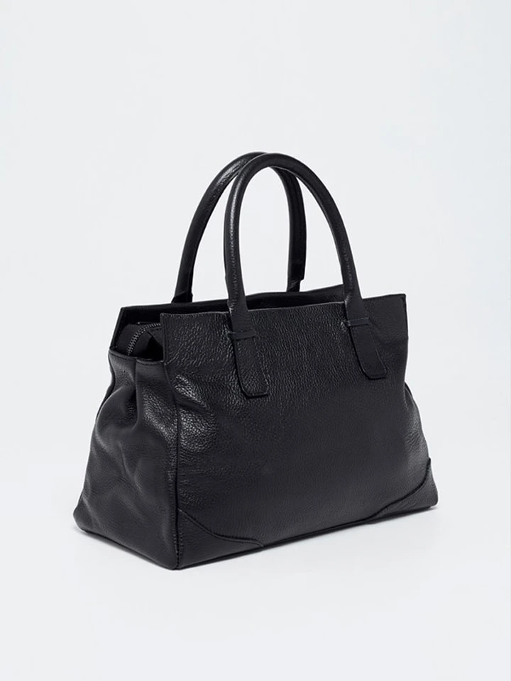 Leder-Henkeltasche "Eve" In Schwarz - (B)33 X (H)24 X (T)14 Cm 2 Leder-Henkeltasche "Eve" In Schwarz - (B)33 X (H)24 X (T)14 Cm – Bild 2