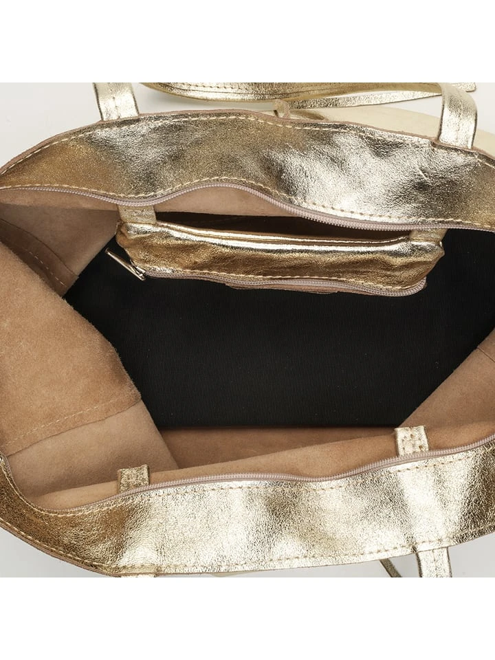 Leder-Shopper "Vog" In Gold - (B)50 X (H)28 X (T)12 Cm 3 Leder-Shopper "Vog" In Gold - (B)50 X (H)28 X (T)12 Cm – Bild 3